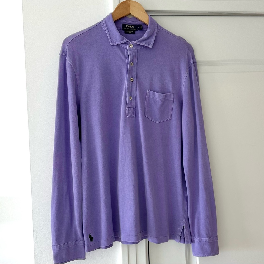 Polo by Ralph Lauren Featherweight Mesh Long Sleeve Polo Shirt